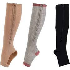 mmHg knee High Zip Compression Socks Model for Footwear