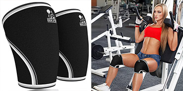 Nordic knee sleeves in Black, woman lifting weights