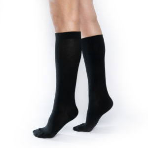Onyx Black Compression Socks in 20-30 mmHg Compression and Knee High Length