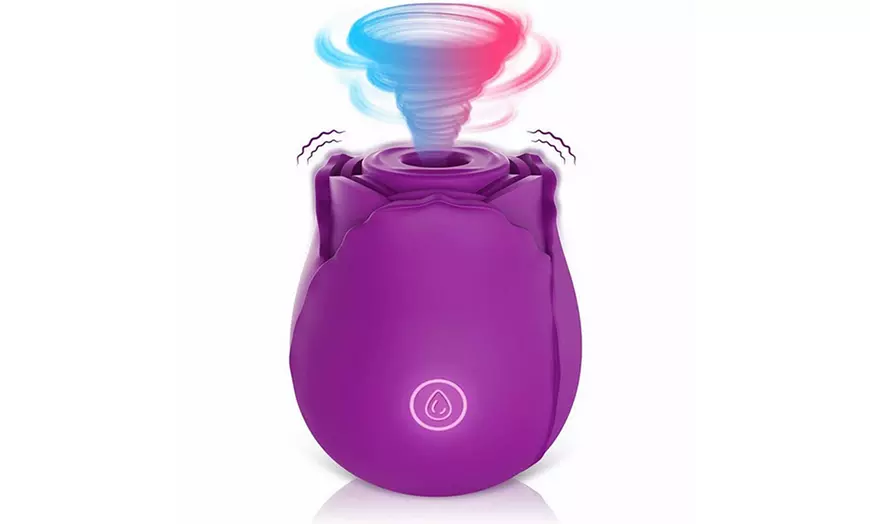Purple version of the rose vibrator clit sucker sex toy.