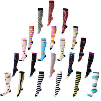 range of colored compression socks