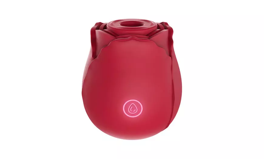 Red version of the rose clit sucker vibrator sex toy.