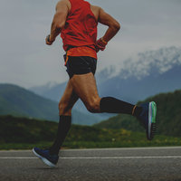 runner wearing compression socks