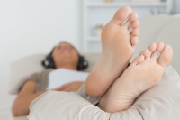 give your legs and foot a rest by elevating them when lying down