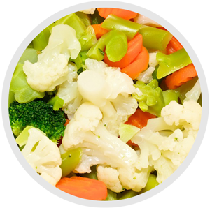 a dish of vegetables including broccoli and carrots