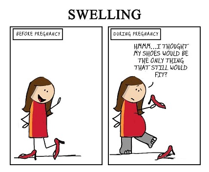 funny meme about feet swelling during pregnancy