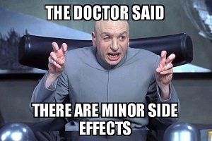 A funny meme about side effect.