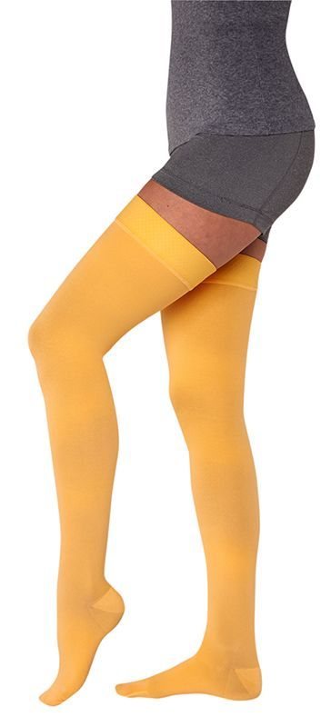 Thigh-high compression socks in different colors