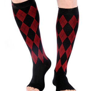 open toe custom compression - red and black