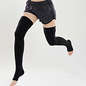 Black toeless thigh-high stockings