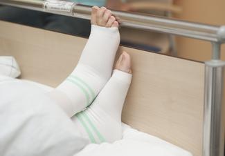 Image showing a patient wearing tedhose socks