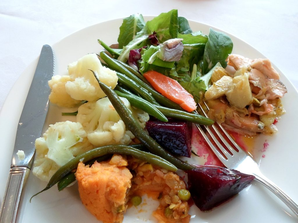 A plate of salad typical of the Western world's idea of a healthy meal