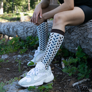 White Knee High Compression Stockings. These Compression Stockings are ComproGear Compression Stockings in 20-30 mmHg Compression.